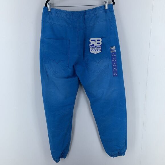 RB Royal Blue Joggers Mens XL Y2K Retro Hip Hop Skate Drawstring Pull on NEW - Picture 11 of 12